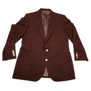 Vintage 90s Lanvin Paris New York Brown Blazer Jacket Wool Blend Rare